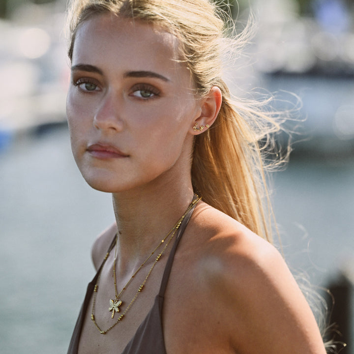 Noya - Libellen-Halskette Gold Edelstahl