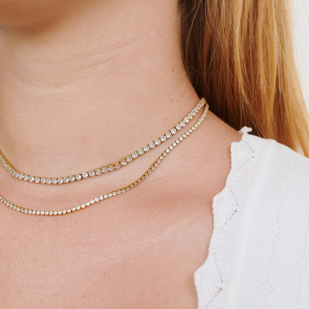 Melina - Kristall Halskette Edelstahl