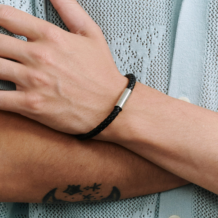 Oliver - Leather Bracelet Stainless Steel