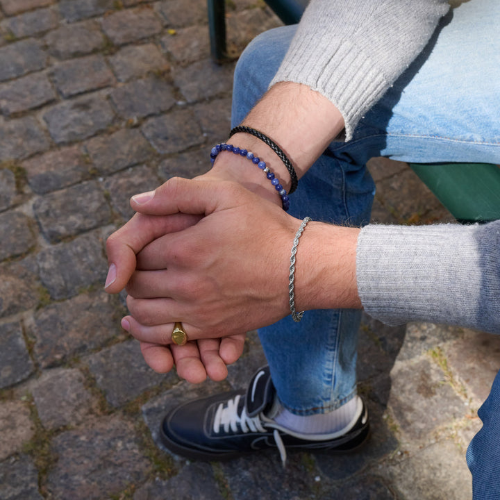 Oliver - Leather Bracelet Stainless Steel