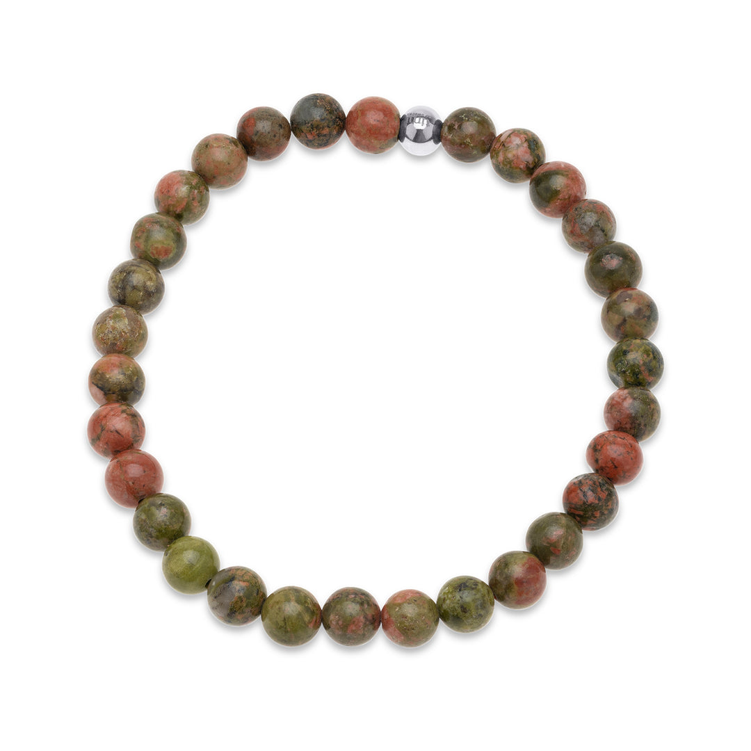 Erika - Armband aus Steinkugeln Edelstahl