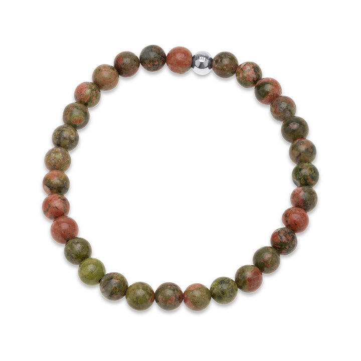 Erika - Armband aus Steinkugeln Edelstahl