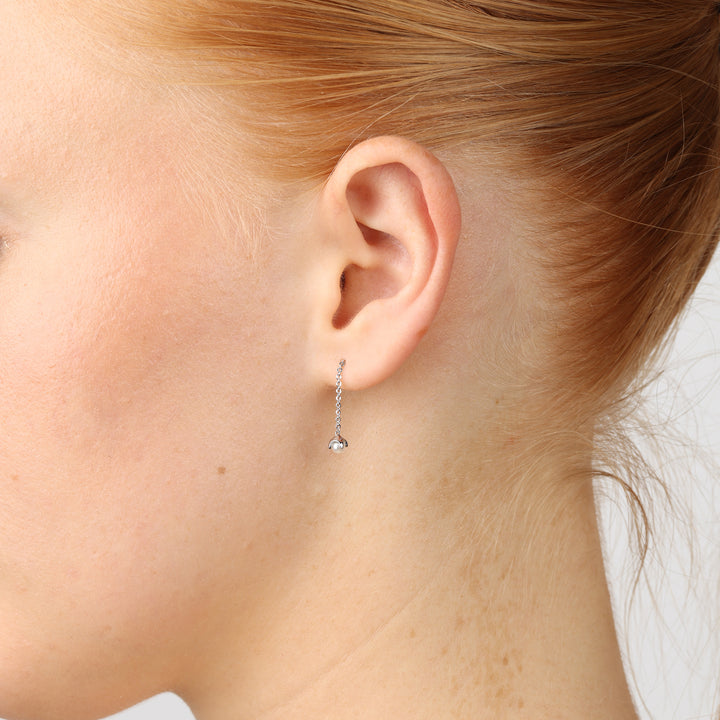 Jill - Perlenketten-Ohrringe Edelstahl