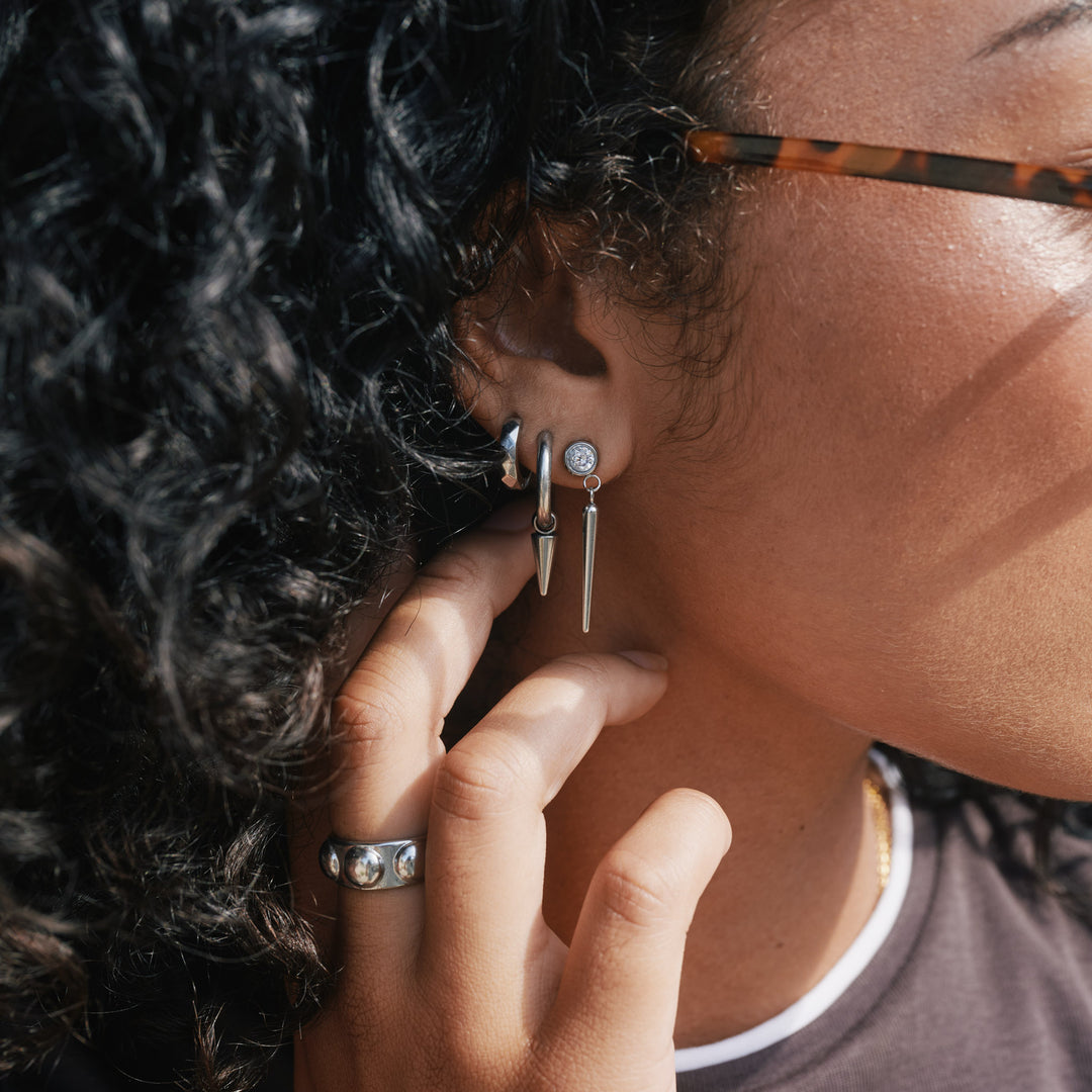 Bim – Kristall-Spike-Ohrringe Edelstahl