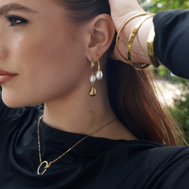 Laura - Perlen-Creolen Ohrringe Edelstahl