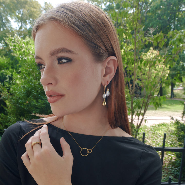 Laura - Perlen-Creolen Ohrringe Edelstahl