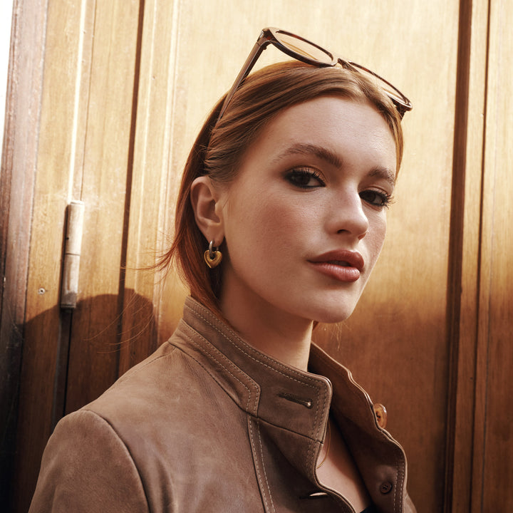 Sadie - Herz Creolen Ohrringe Edelstahl