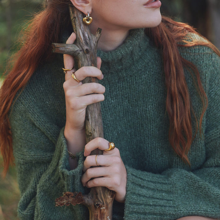 Sadie - Herz Creolen Ohrringe Edelstahl