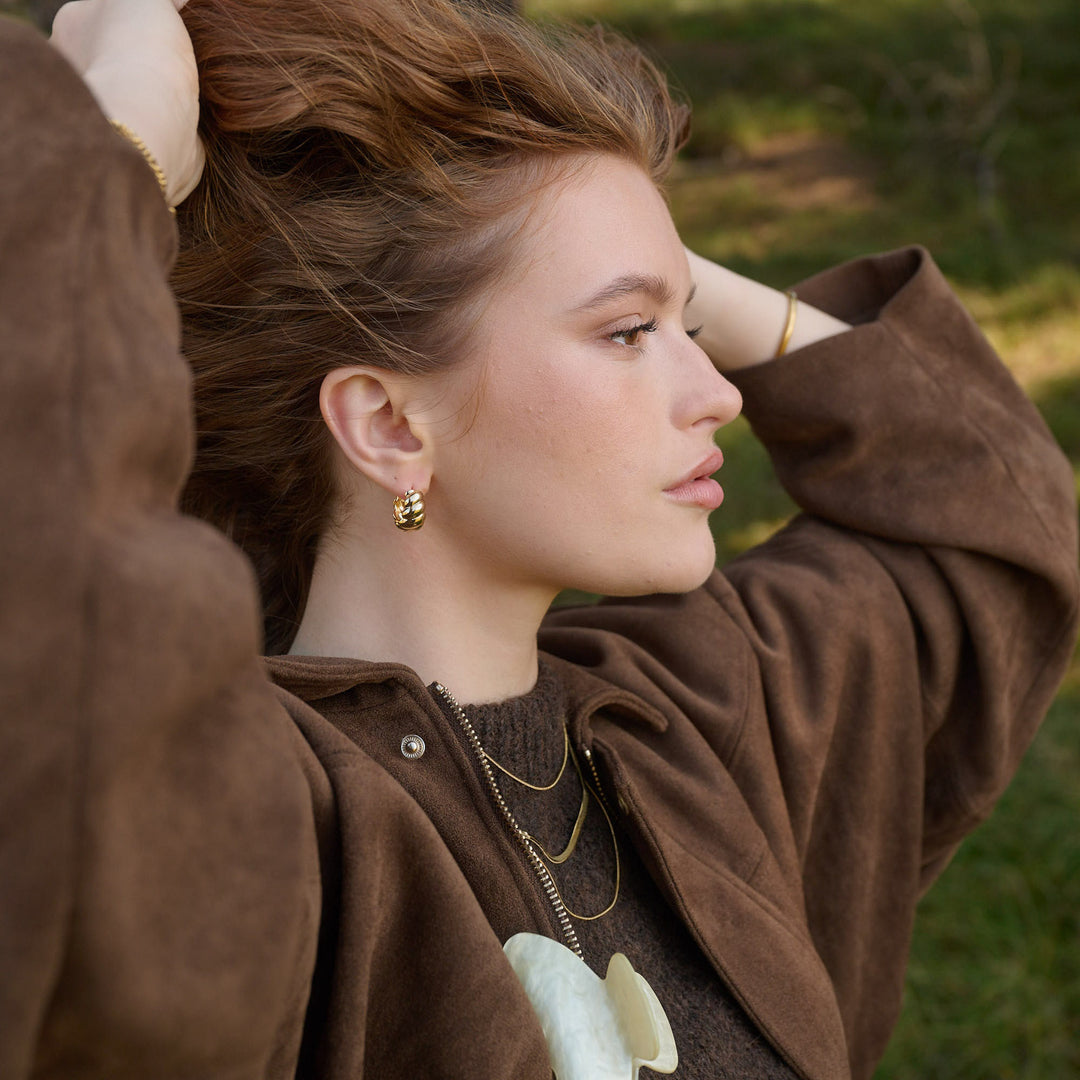 Naia - Croissant Hoop Earrings Stainless Steel