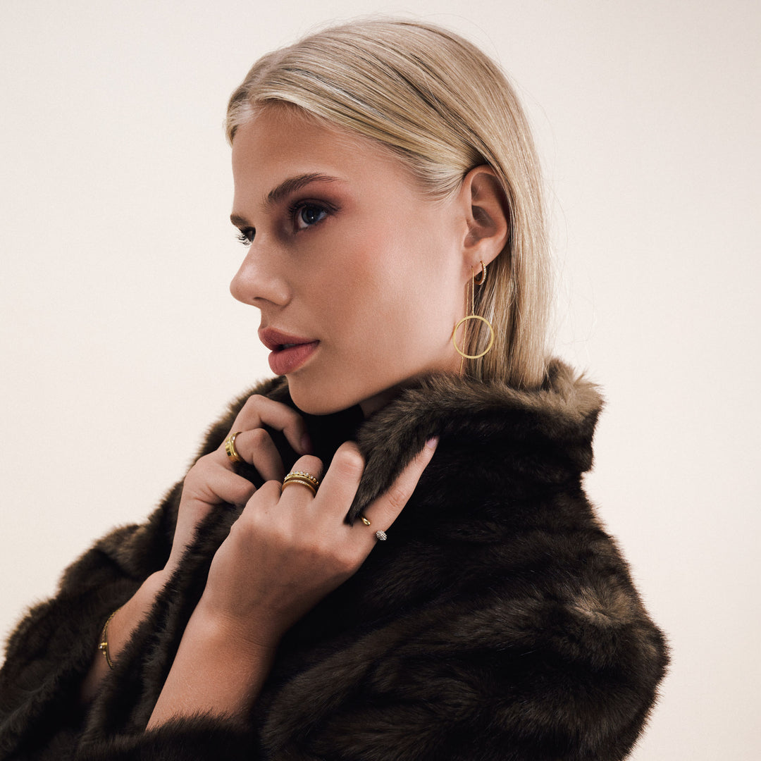 Tolouse - Open Crystal Ring Stainless Steel