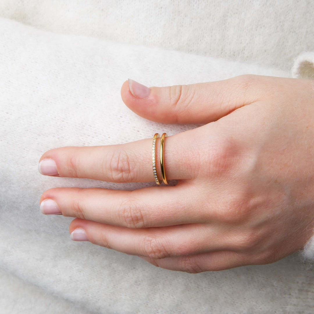 Melissa - Duo Crystal Ring Stainless Steel