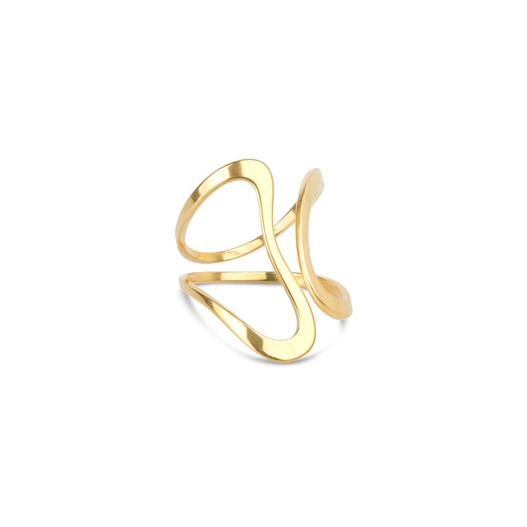 Minou - Abstrakter Ring Edelstahl