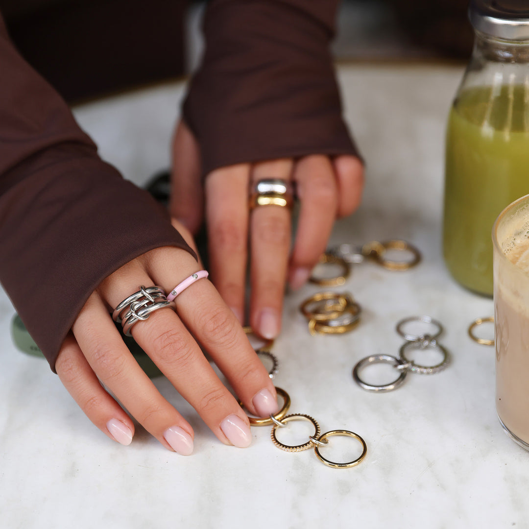 Irene - Stacked Ring Sleek Stainless Steel