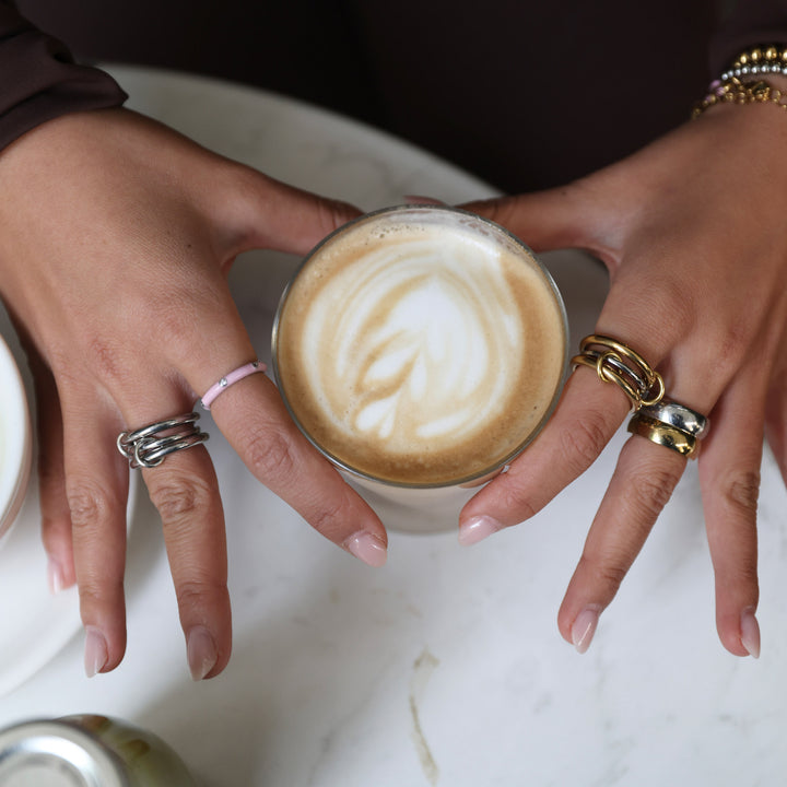 Irene - Stacked Ring Sleek Stainless Steel