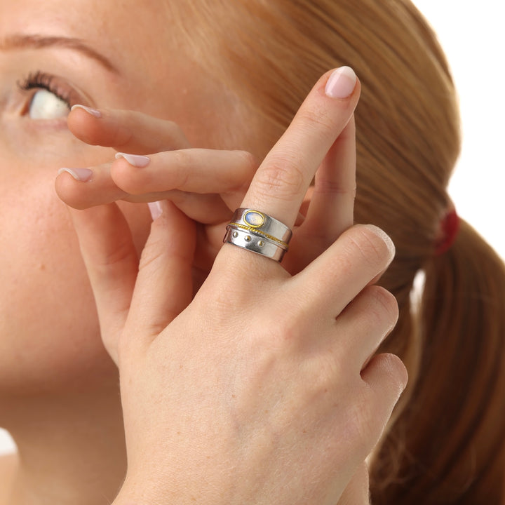 Isra - Boho Auffälliger Ring aus Edelstahl