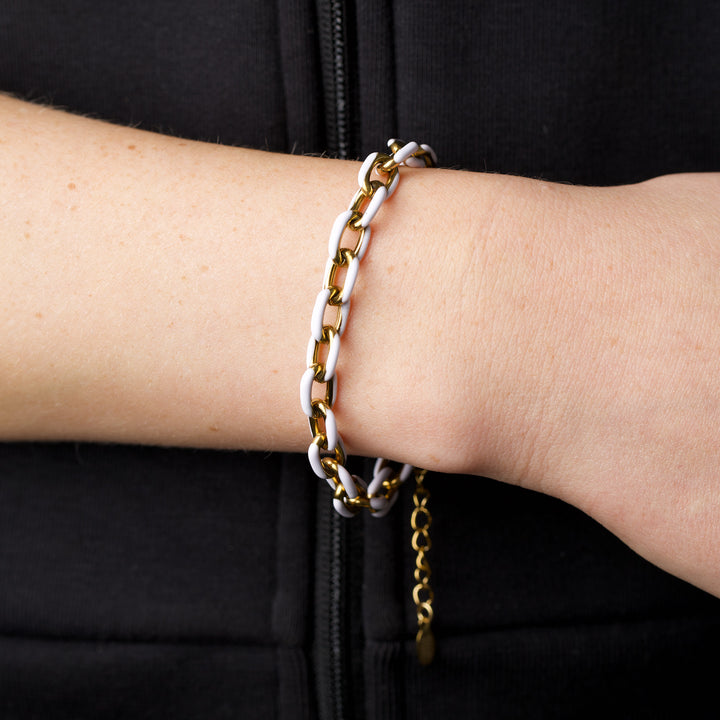 Ines - Buntes Gliederarmband aus Edelstahl