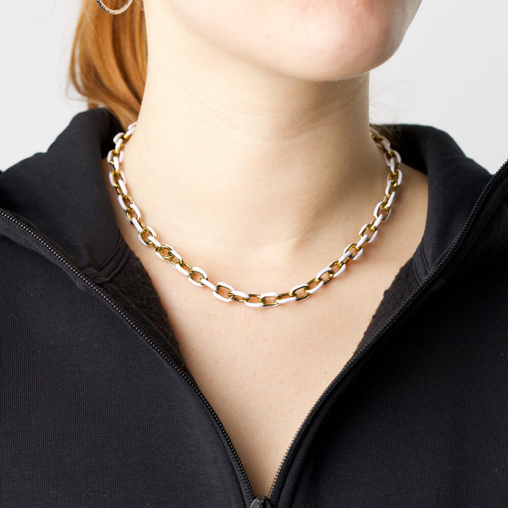 Ines - Bunte Gliederkette aus Edelstahl