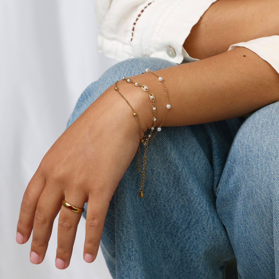 Lo - Geschichtetes Kettenarmband Edelstahl