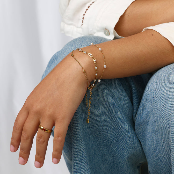 Lo - Geschichtetes Kettenarmband Edelstahl