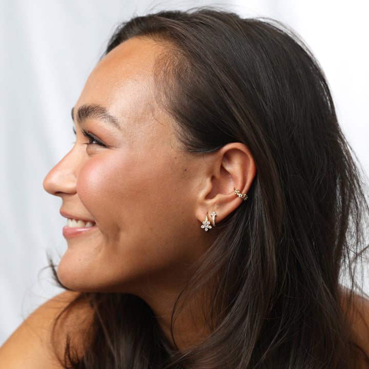 Georgie - Ear Cuff Blumen Edelstahl