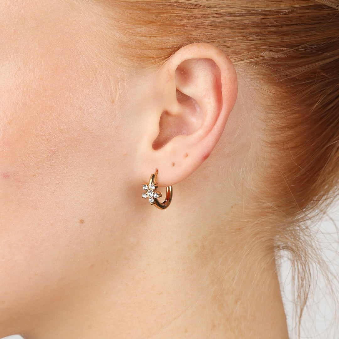 Helia - Kristall Hoops Edelstahl