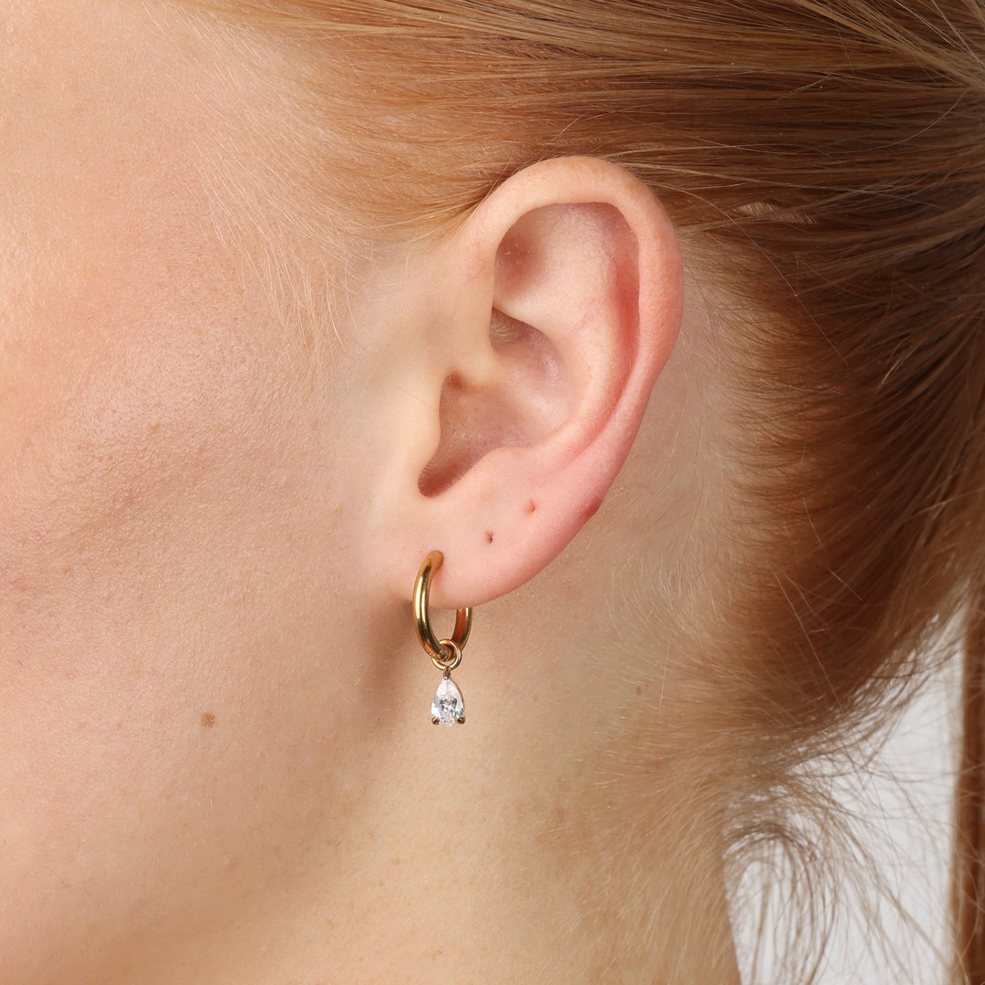 Elle - Kristall Hoops Edelstahl