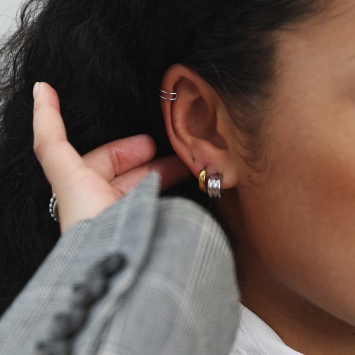 Pistole - Mehrschichtige Ohrstecker aus Edelstahl