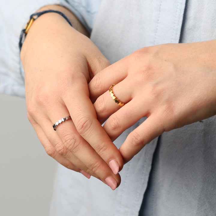 Jamila - Sternring aus Edelstahl