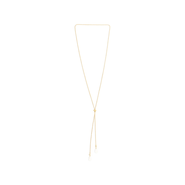 Barbro - Lariat Pearl Necklace Stainless Steel