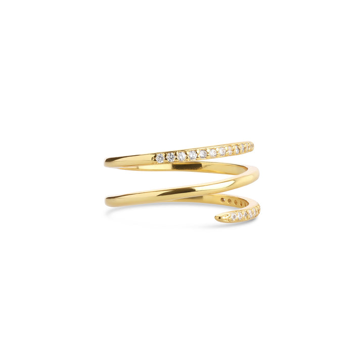 Jada – Ring mit Kristall aus Edelstahl, Gold | Timi of Sweden