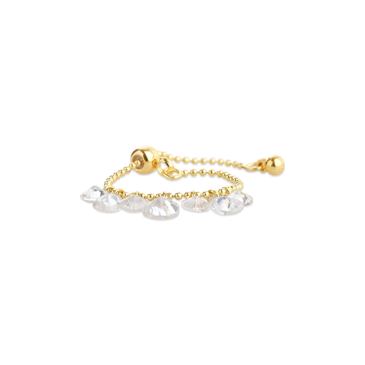 Malie – crystal ring in stainless steel, gold | Timi of Sweden