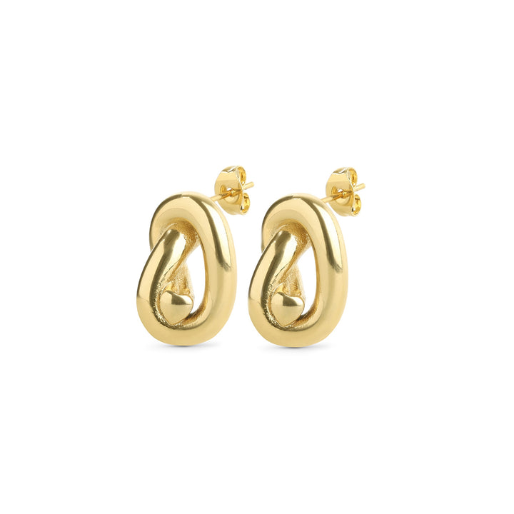 Rosa – Ohrringe mit Knoten aus Edelstahl, Gold | Timi of Sweden