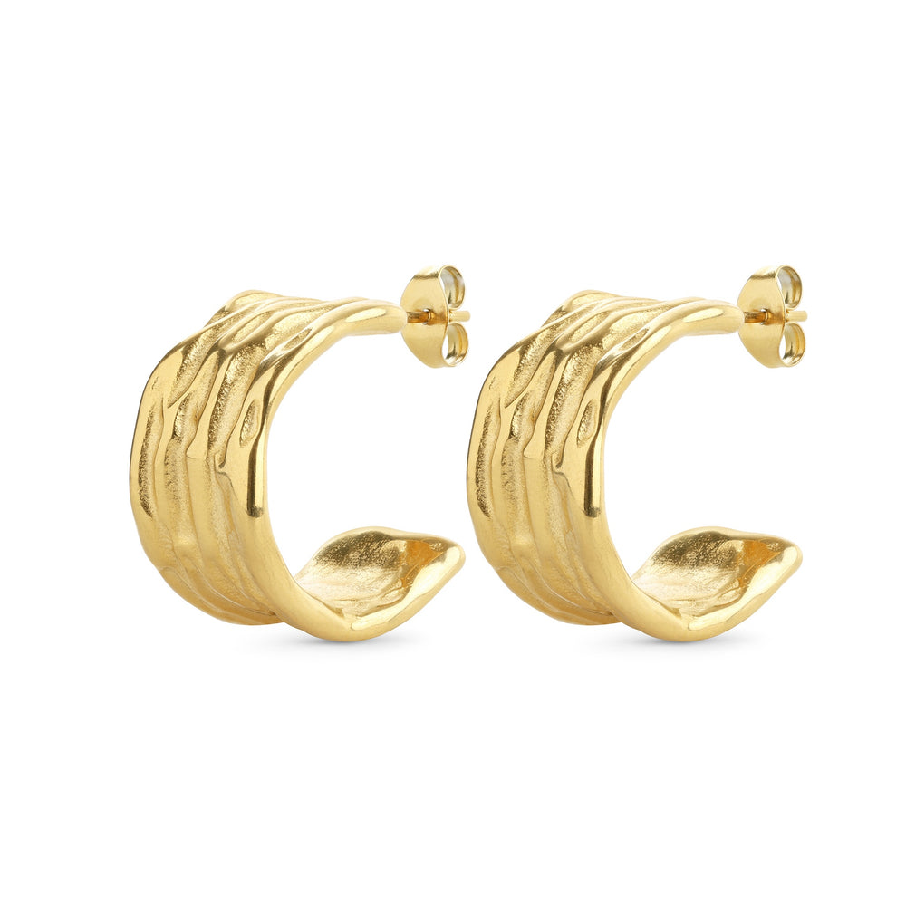 Magela – organische Ohrringe aus Edelstahl, Gold | Timi of Sweden