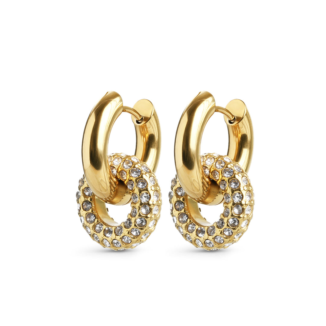 Maryam - Duo Crystal Hoop Earrings