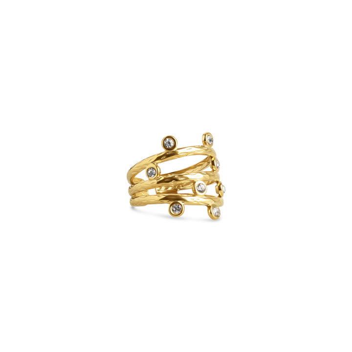 Bahi - Crystal Wrap Ring Stainless Steel