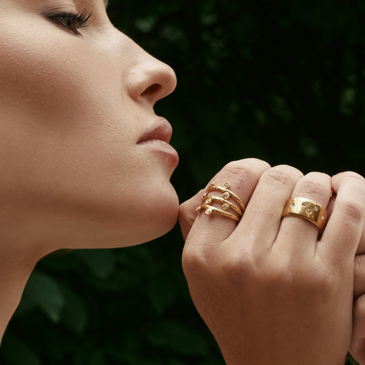 Bahi - Crystal Wrap Ring Stainless Steel