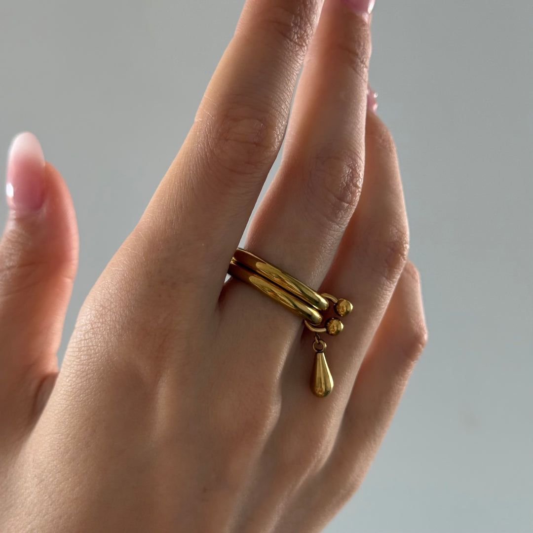 Storm - Duo Drop Ring Edelstahl