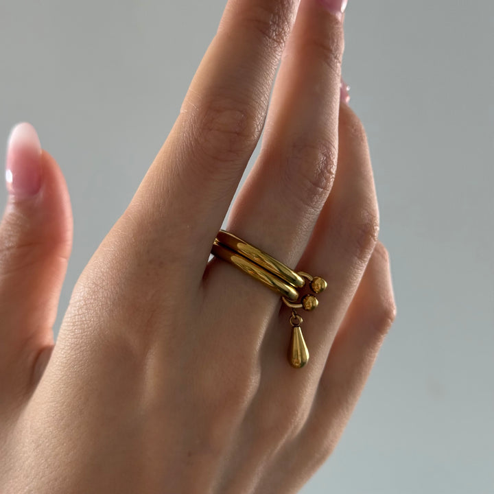 Storm - Duo Drop Ring Edelstahl