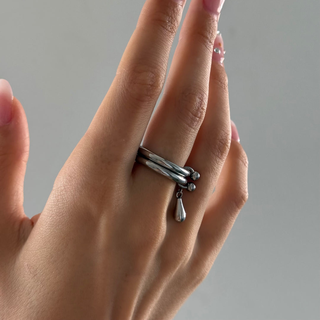 Storm - Duo Drop Ring Edelstahl