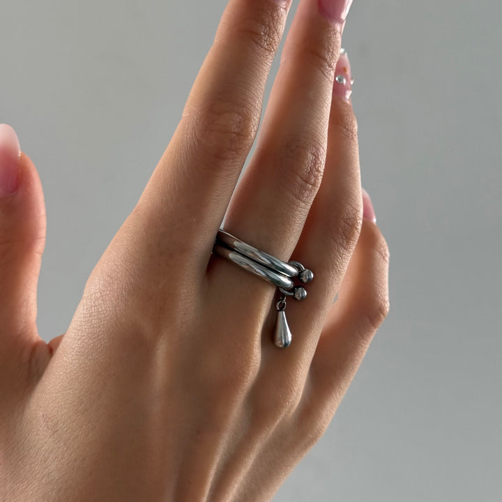 Storm - Duo Drop Ring Edelstahl